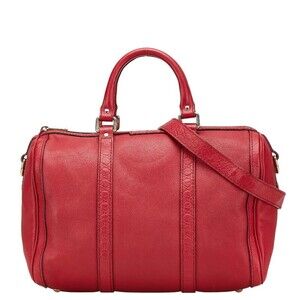 Gucci Guccissima Handbag Shoulder Bag Red Leather